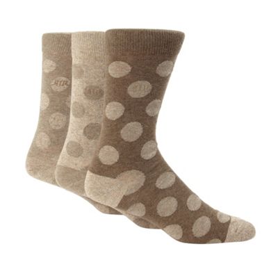 RJR.John Rocha Designer multipack taupe tonal spots socks